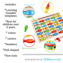 Load image into Gallery viewer, Childrens Learning Alphabet, Number, Color Fishing Game