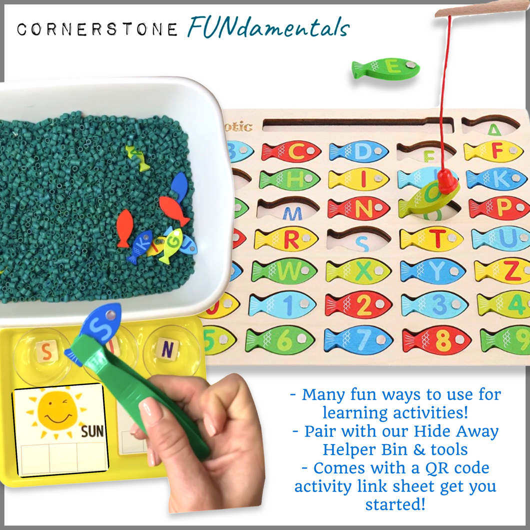 Childrens Learning Alphabet, Number, Color Fishing Game