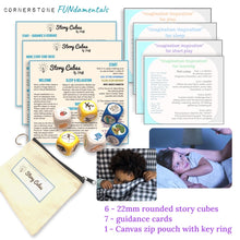 Load image into Gallery viewer, Daily Saves Parent Notebook, Kids Care Kit Go Bag & Bedtime Story Cubes | Extra Care Bundle of 3