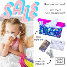 Load image into Gallery viewer, Clip on waist bag with essentials and toys for kids, toddlers and children | Pink Unicorn Stocket Pocket