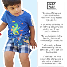 Load image into Gallery viewer, Clip on waist bag with essentials for kids, toddlers and children | Blue Deep Sea Stocket Pocket