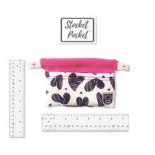 Load image into Gallery viewer, Clip on waist bag filled w/ essentials & toys for kids, toddlers and children | Pink Marker Hearts Stocket Pocket