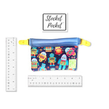 Load image into Gallery viewer, Clip on waist bag filled w/ essentials & toys for kids, toddlers and children | Blue Robot Stocket Pocket