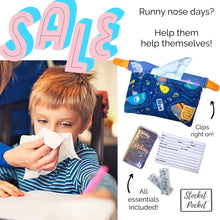 Load image into Gallery viewer, Clip on waist bag with essentials for kids, toddlers and children | Blue Deep Sea Stocket Pocket